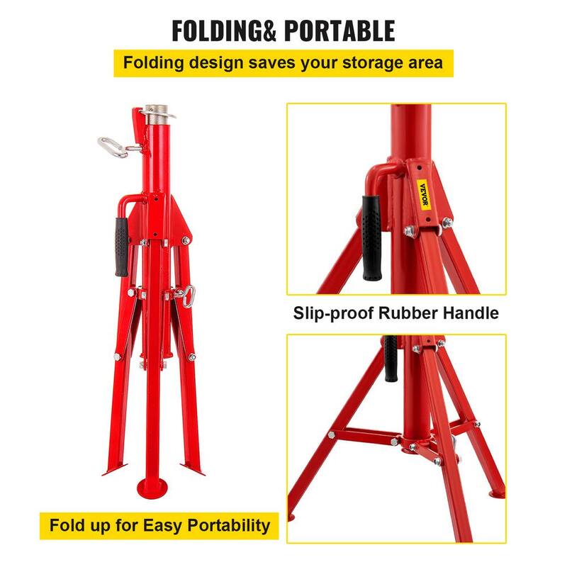 VEVOR V Head Pipe Stand 24 in. to 42 in. Adjustable Height Steel Pipe Jack Stands 2500 lbs. Load for 1/8 in. to 12 in. Pipe - GJ1107BGJ-VX00001V0