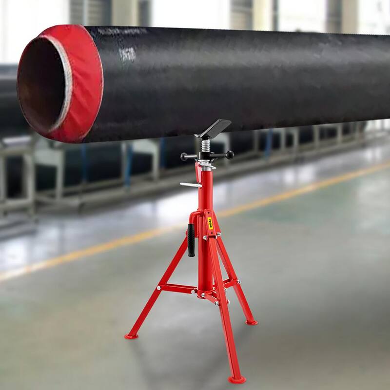 VEVOR V Head Pipe Stand 24 in. to 42 in. Adjustable Height Steel Pipe Jack Stands 2500 lbs. Load for 1/8 in. to 12 in. Pipe - GJ1107BGJ-VX00001V0
