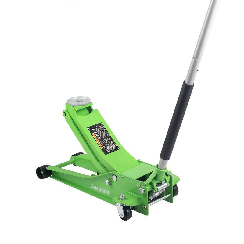Husky 3-Ton Green Low Profile Car Jack with Quick Lift - HD00120-GR-TH