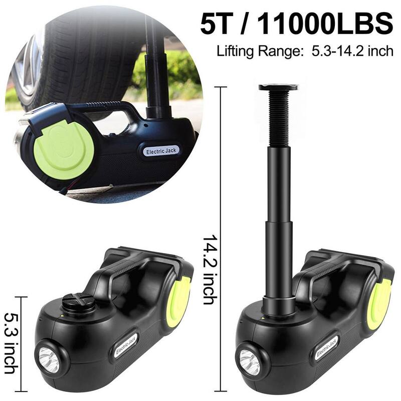 VEVOR Electric Car Jack 5-Ton Car Jack Hydraulic 5.3-14.2 in. Lifting Range Electric Floor Jack with Wrench, LED Light - QJD5TDDSXYYCK0001V9