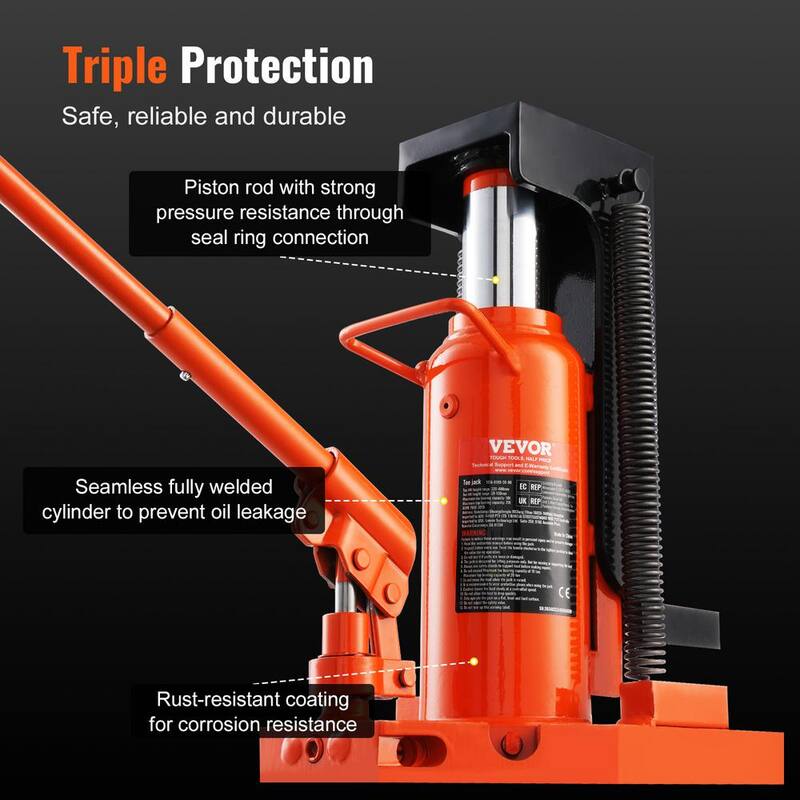 VEVOR Hydraulic Toe Jack 5 Ton On Toe Toe Jack Lift 10 Ton On Top Lift Capacity Machine Jack 0.8-6.8 in. Toe Height - JZQJDWQBKXZ5B0XAJV0
