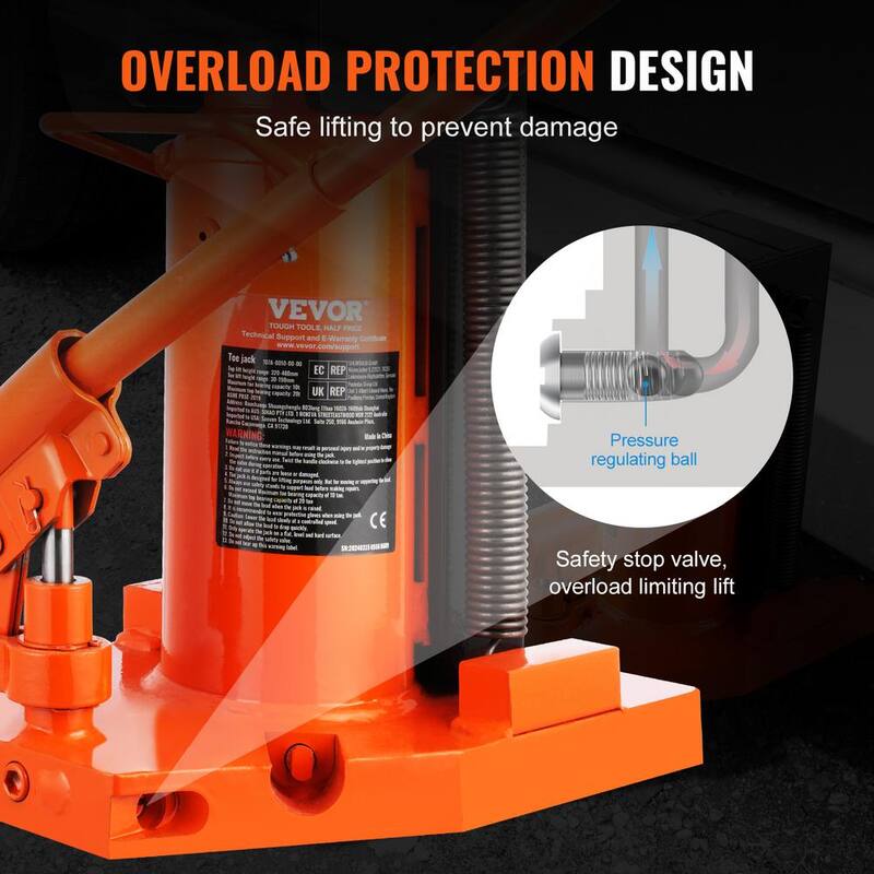 VEVOR Hydraulic Toe Jack 5 Ton On Toe Toe Jack Lift 10 Ton On Top Lift Capacity Machine Jack 0.8-6.8 in. Toe Height - JZQJDWQBKXZ5B0XAJV0