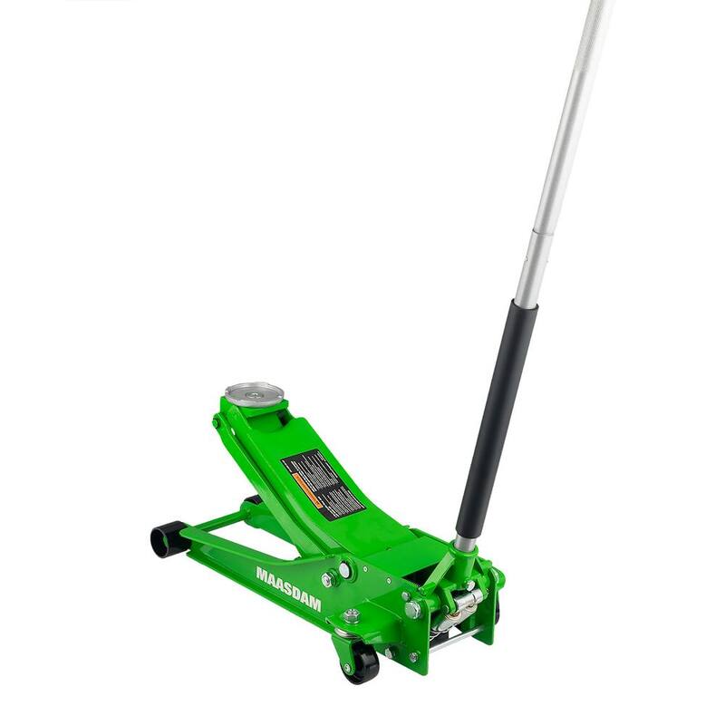 Maasdam 3-Ton Low Profile Car Jack with Quick Lift in Green - MPL4699-GR-DIP