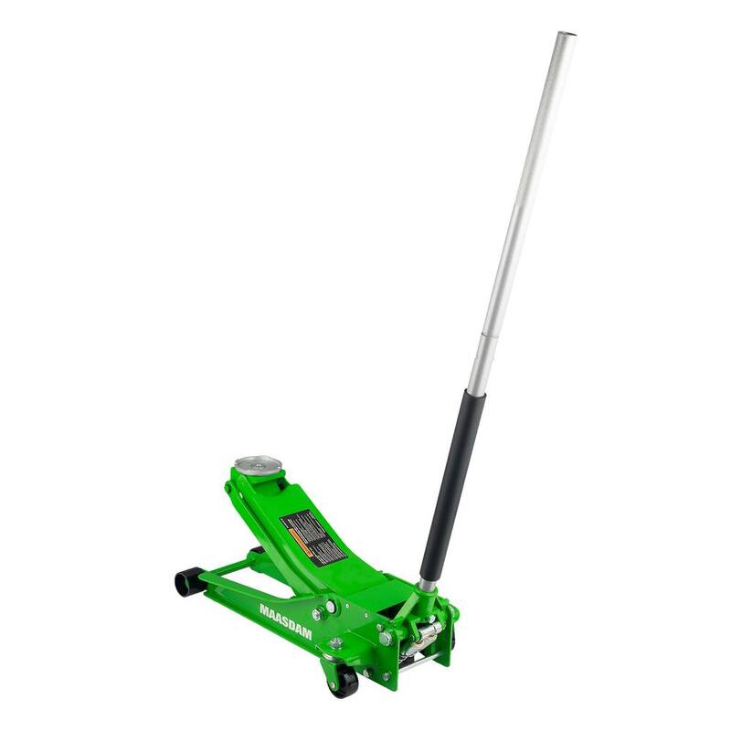 Maasdam 3-Ton Low Profile Car Jack with Quick Lift in Green - MPL4699-GR-DIP