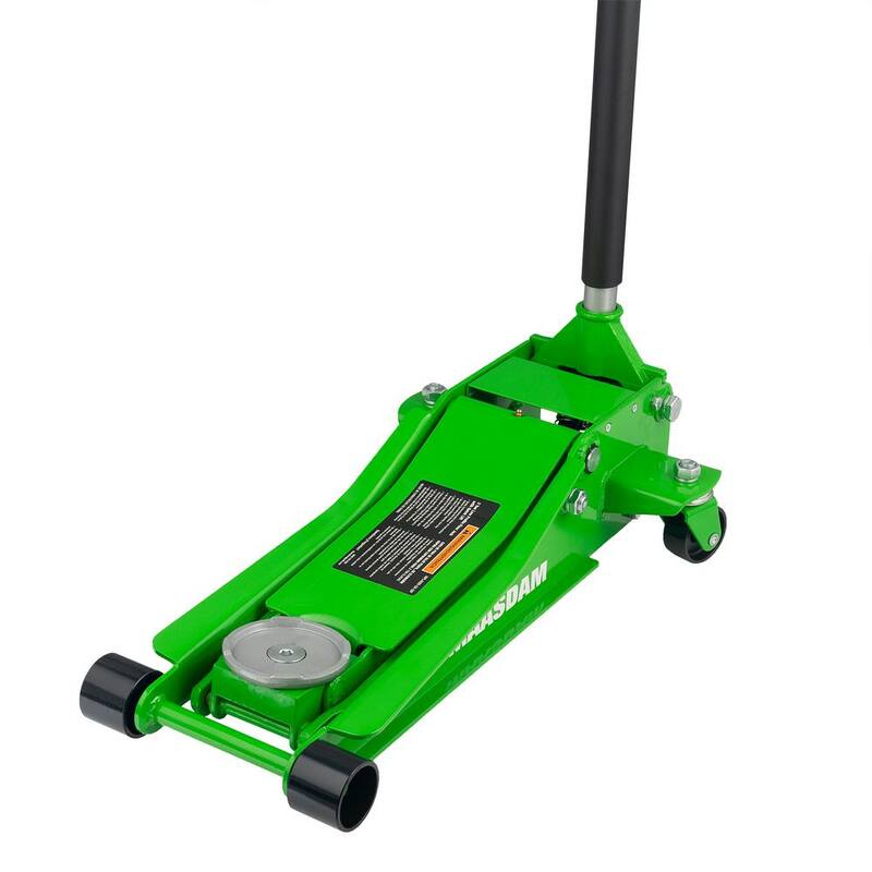 Maasdam 3-Ton Low Profile Car Jack with Quick Lift in Green - MPL4699-GR-DIP