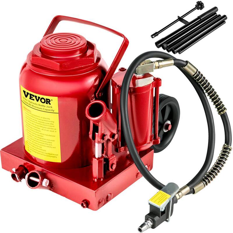 VEVOR 110231 lbs. 50-Ton Bottle Air Hydraulic Bottle Jack Rugged Steel Construction Heavy-Duty Air Jack - QJD50TSTSYYGS0001V0