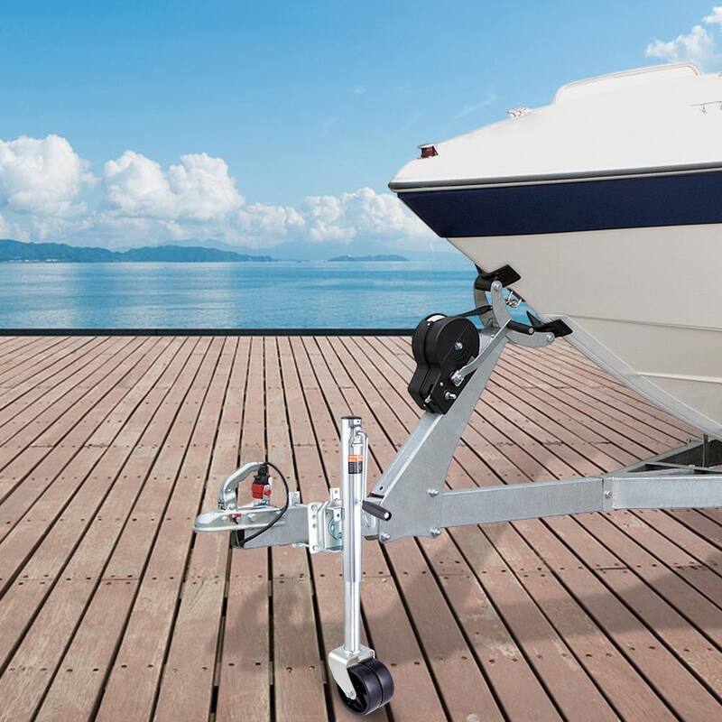 VEVOR Boat Trailer Jack 35 in. Bolt-on Trailer Tongue Jack 2000 lbs. Capacity with PP Wheel and Handle for lifting RV Trailer - YTTCQJ2000LBSHUK5V0