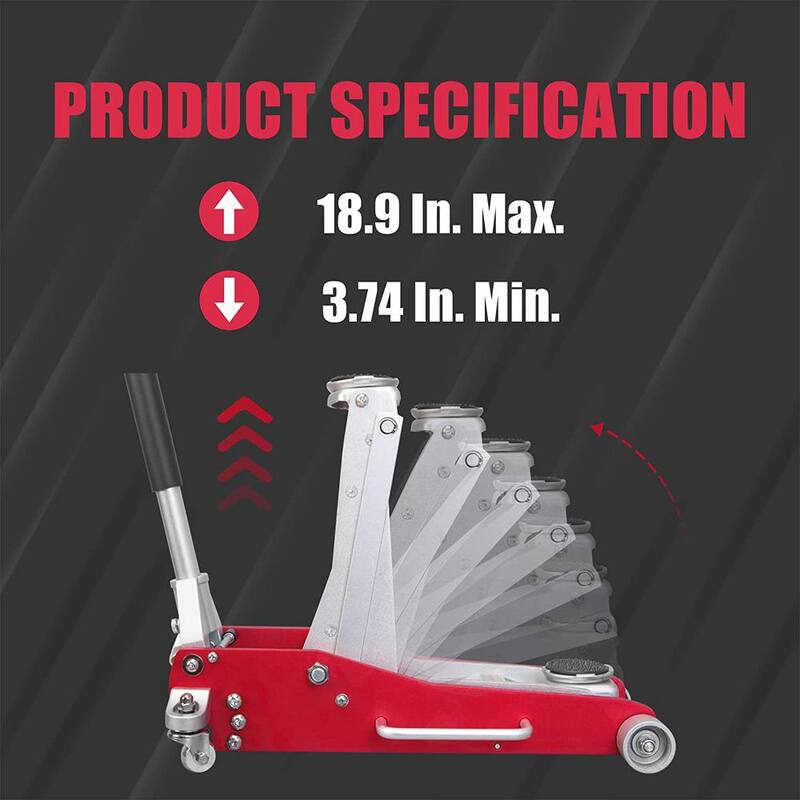 Big Red 3-Ton Low-Profile Aluminum Floor Jack with Dual Piston Speedy Lift - AT830003XLR