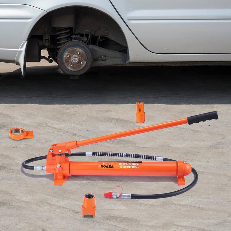 VEVOR 20 Ton Porta Power Hydraulic Jack Kit 44000 Lbs. Load Body Repair Tool with 4.6 ft. Oil Hose Carry Case for Automotive - FLDTJHSD20TPUKYSUV0