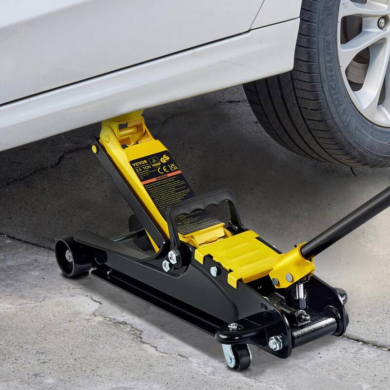 VEVOR Low Profile Floor Jack 2.5 Ton Heavy Steel Single Piston Hydraulic Pump Heavy-strength Steel Construction - DGWSQJDTDG25TNS38V0-0702