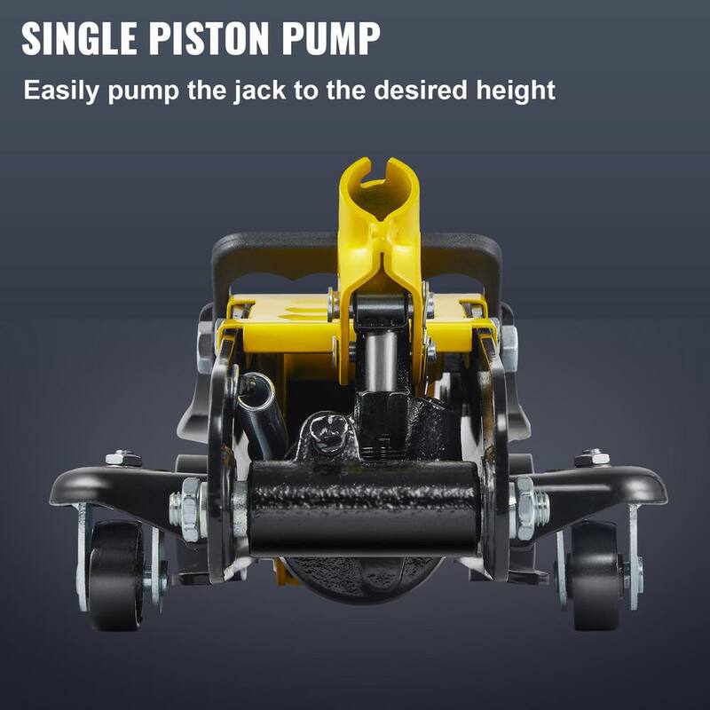 VEVOR Low Profile Floor Jack 2.5 Ton Heavy Steel Single Piston Hydraulic Pump Heavy-strength Steel Construction - DGWSQJDTDG25TNS38V0-0702
