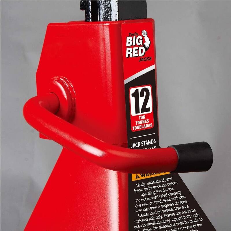 Big Red 12-Ton Heavy-Duty Jack Stands (2 Pack) - T412002