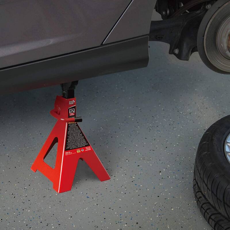 Big Red 12-Ton Heavy-Duty Jack Stands (2 Pack) - T412002