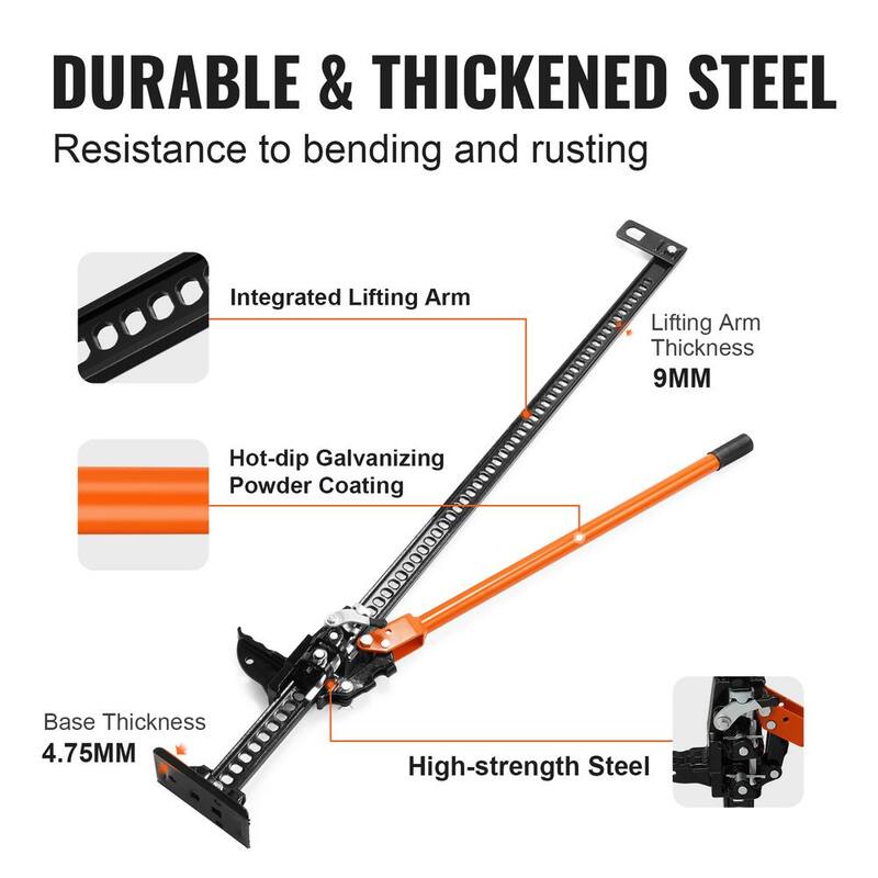 VEVOR High Lift Farm Jack, 60 in. Utility Farm Jack, 7000 lbs. Capacity Ratcheting Off Road Utility Jack, Heavy-Duty Farm Jack - NCJYQJDHJG60I6KU2V0-0729