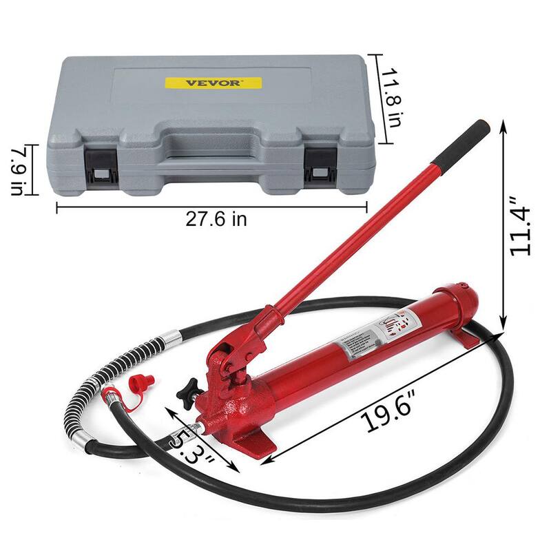 VEVOR 10-Ton Porta Power Kit 55.1 in. Oil Hose Hydraulic Car Jack Ram Autobody Frame Repair Tools - GJ2M10TYYFLD00001V0