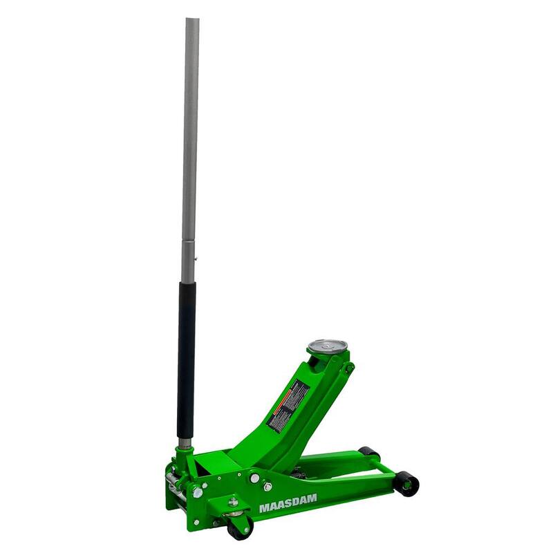 Maasdam 3-Ton Low Profile Car Jack with Quick Lift and 3-Ton Jack Stand in Green - MPL46994124-GR-BD