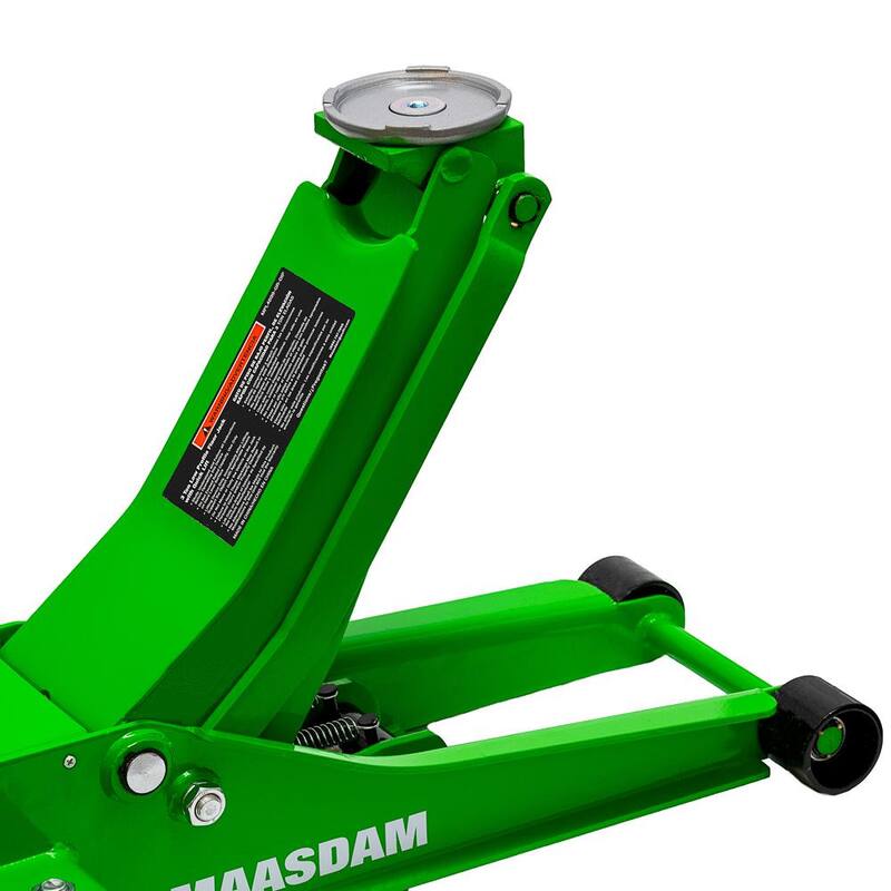 Maasdam 3-Ton Low Profile Car Jack with Quick Lift and 3-Ton Jack Stand in Green - MPL46994124-GR-BD