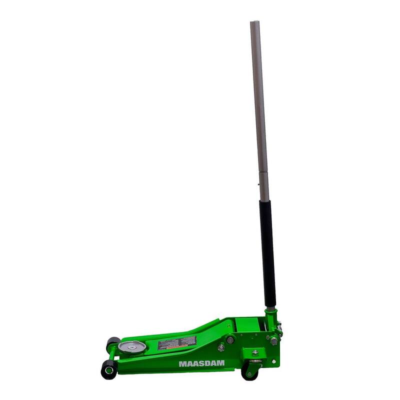 Maasdam 3-Ton Low Profile Car Jack with Quick Lift and 3-Ton Jack Stand in Green - MPL46994124-GR-BD