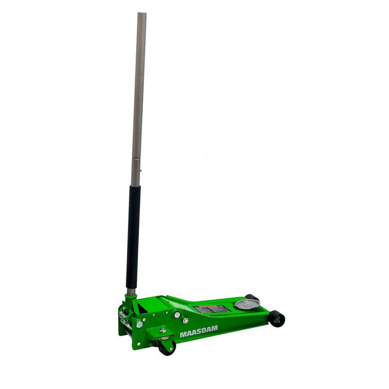 Maasdam 3-Ton Low Profile Car Jack with Quick Lift and 3-Ton Jack Stand in Green - MPL46994124-GR-BD