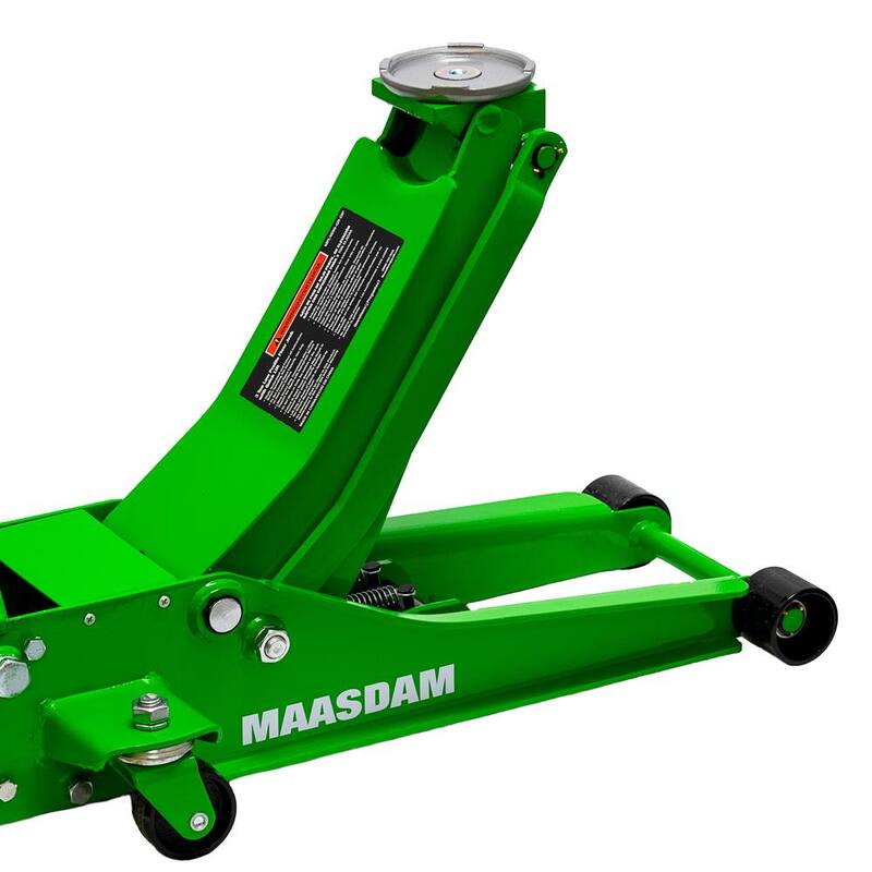 Maasdam 3-Ton Low Profile Car Jack with Quick Lift and 3-Ton Jack Stand in Green - MPL46994124-GR-BD