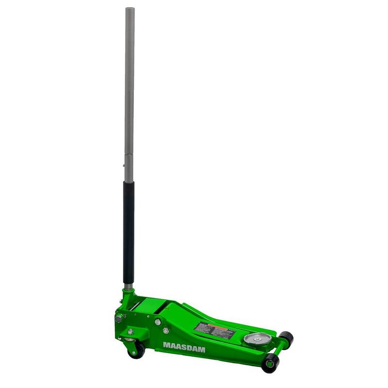 Maasdam 3-Ton Low Profile Car Jack with Quick Lift and 3-Ton Jack Stand in Green - MPL46994124-GR-BD