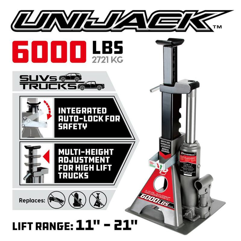 Powerbuilt 3-Ton Unijack Bottle Jack and Jackstand in One - 620471