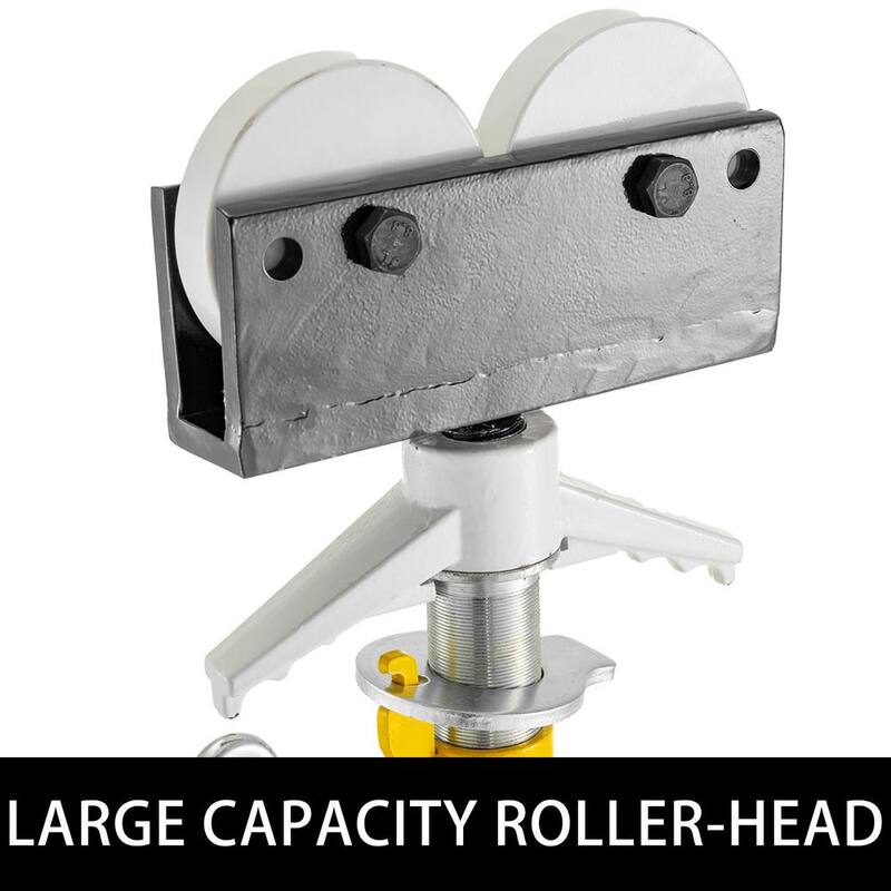 VEVOR Roller Pipe Stand 32 in. to 55 in. Adjustable Height 2500 lbs. Capacity Folding Jack Stands for 0.5 in. to 12 in. Pipe - GJ1109GTTGJ000001V0