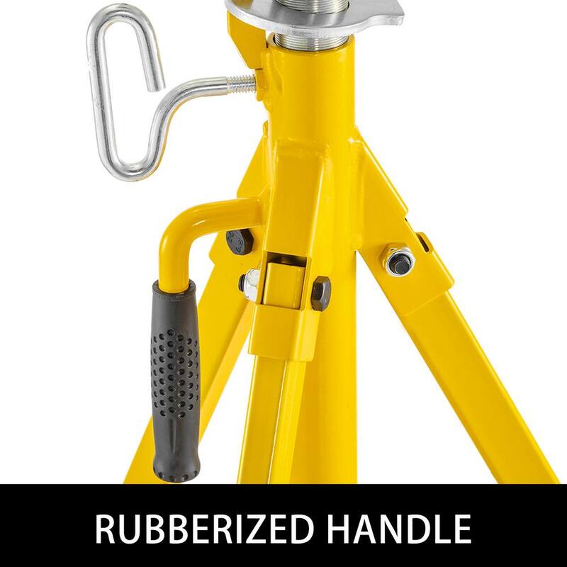 VEVOR Roller Pipe Stand 32 in. to 55 in. Adjustable Height 2500 lbs. Capacity Folding Jack Stands for 0.5 in. to 12 in. Pipe - GJ1109GTTGJ000001V0