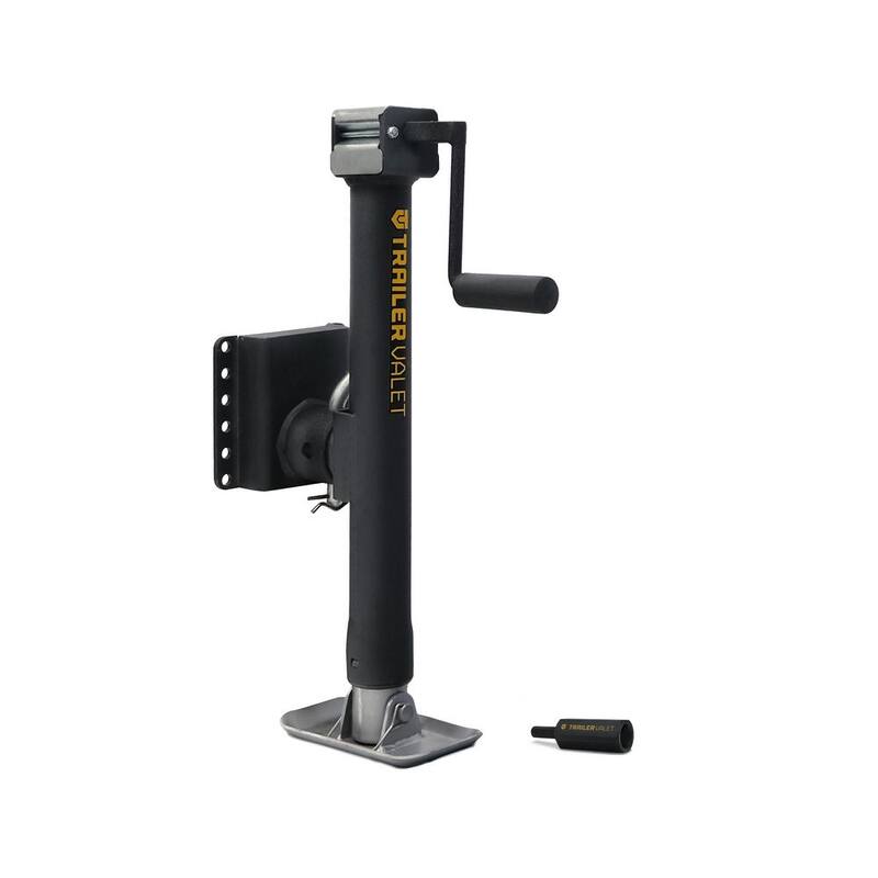 Trailer Valet JXS5 5000 lbs. Load Cap. Swivel Hand or Drill Jack Pipe Mount with Black Powder Coating and Gear Reduction - JXS-5