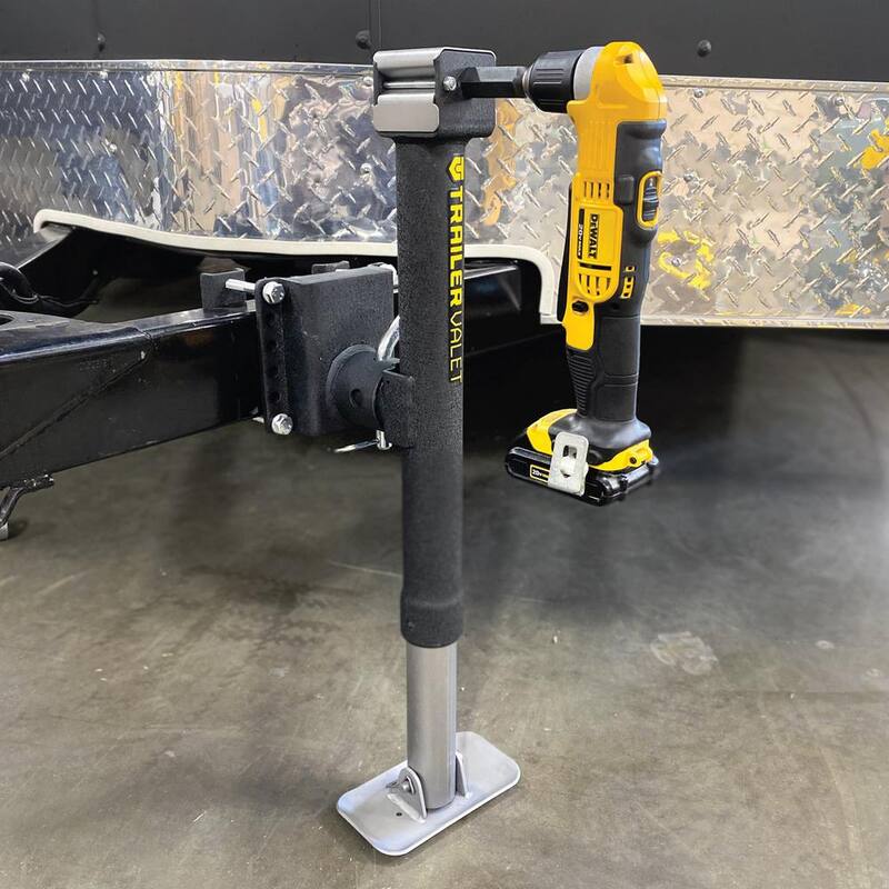 Trailer Valet JXS5 5000 lbs. Load Cap. Swivel Hand or Drill Jack Pipe Mount with Black Powder Coating and Gear Reduction - JXS-5