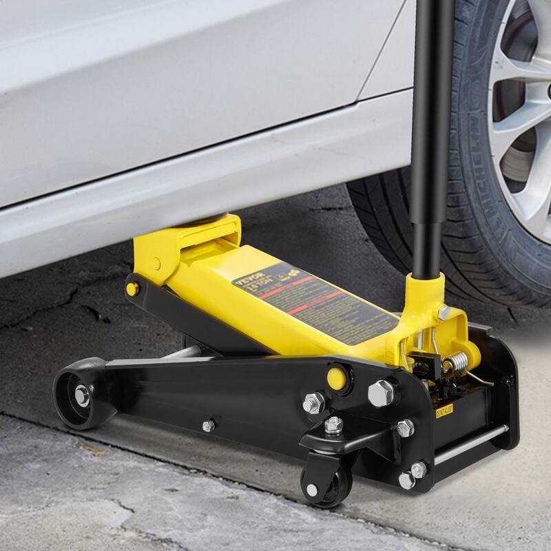 VEVOR Low Profile Floor Jack 3 Ton Heavy Steel Single Piston Hydraulic Pump - SGWSQJDTZDG3TIXQOV0