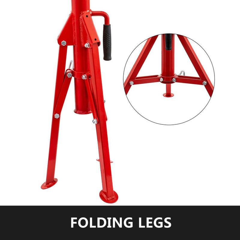 VEVOR Pipe Jack Stand with 4-Ball Transfer V-Head Welding Pipe Stand 28 in. in. to 52 in. Height 1107S-Type for Welding Pipe - JJ1107S4YTGJVX001V0