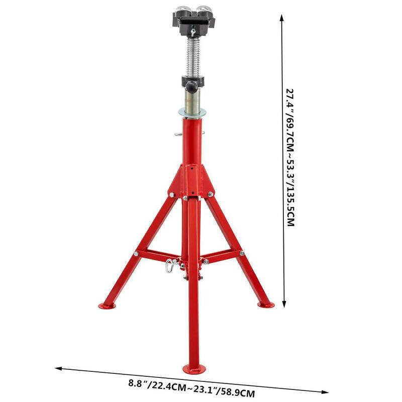 VEVOR Pipe Jack Stand with 4-Ball Transfer V-Head Welding Pipe Stand 28 in. in. to 52 in. Height 1107S-Type for Welding Pipe - JJ1107S4YTGJVX001V0