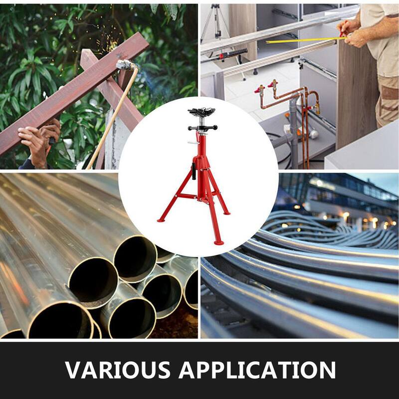 VEVOR Pipe Jack Stand with 4-Ball Transfer V-Head Welding Pipe Stand 28 in. in. to 52 in. Height 1107S-Type for Welding Pipe - JJ1107S4YTGJVX001V0