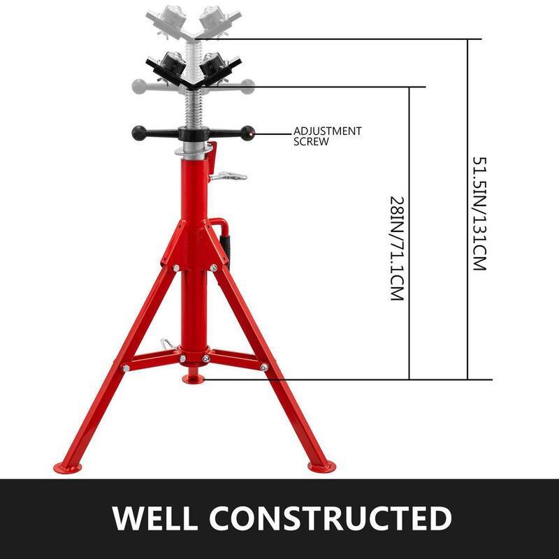 VEVOR Pipe Jack Stand with 4-Ball Transfer V-Head Welding Pipe Stand 28 in. in. to 52 in. Height 1107S-Type for Welding Pipe - JJ1107S4YTGJVX001V0
