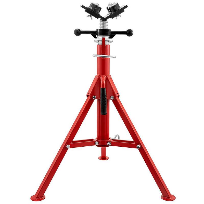 VEVOR Pipe Jack Stand with 4-Ball Transfer V-Head Welding Pipe Stand 28 in. in. to 52 in. Height 1107S-Type for Welding Pipe - JJ1107S4YTGJVX001V0