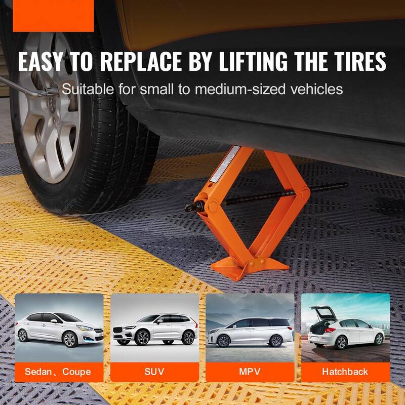 VEVOR Scissor Jack, 5512 lbs. Scissor Car Jack, 3.7 in.-17.1 in. Lifting Range Scissor Lift Jack with Ratcheting Handle - JSQJDJB155112Z9S3V0-0730