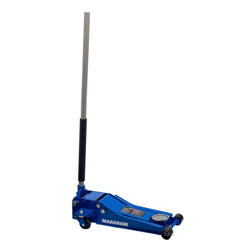 Maasdam 3-Ton Low Profile Car Jack with Quick Lift and 3-Ton Jack Stand in Blue - MPL46994124-BL-BD