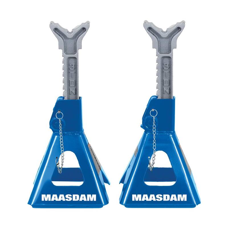 Maasdam 3-Ton Low Profile Car Jack with Quick Lift and 3-Ton Jack Stand in Blue - MPL46994124-BL-BD