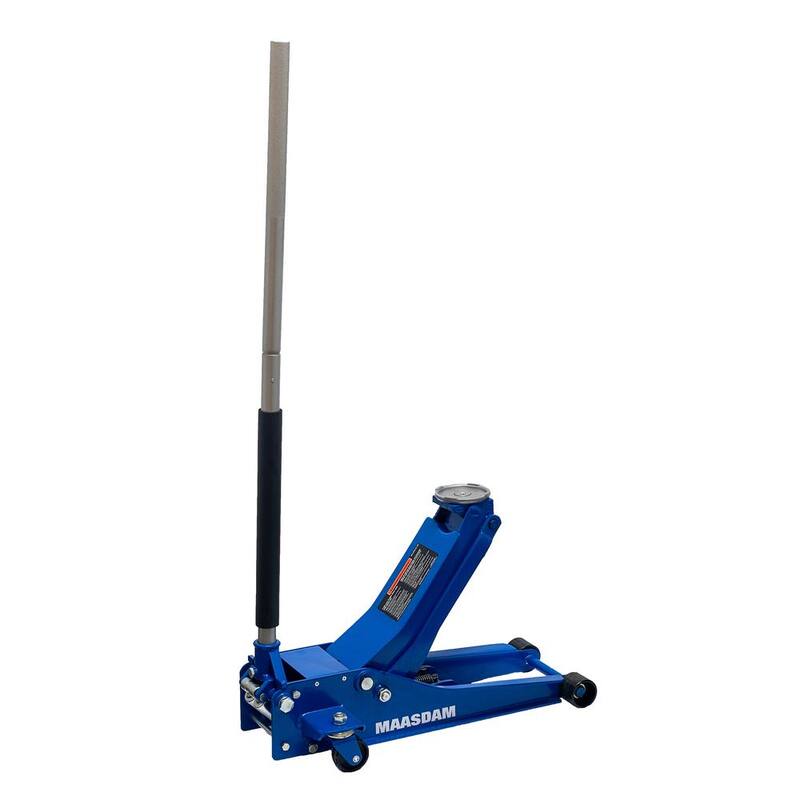 Maasdam 3-Ton Low Profile Car Jack with Quick Lift and 3-Ton Jack Stand in Blue - MPL46994124-BL-BD