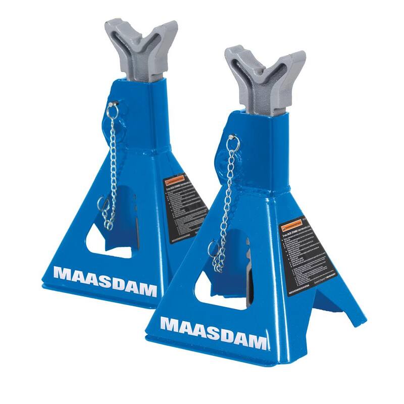 Maasdam 3-Ton Low Profile Car Jack with Quick Lift and 3-Ton Jack Stand in Blue - MPL46994124-BL-BD