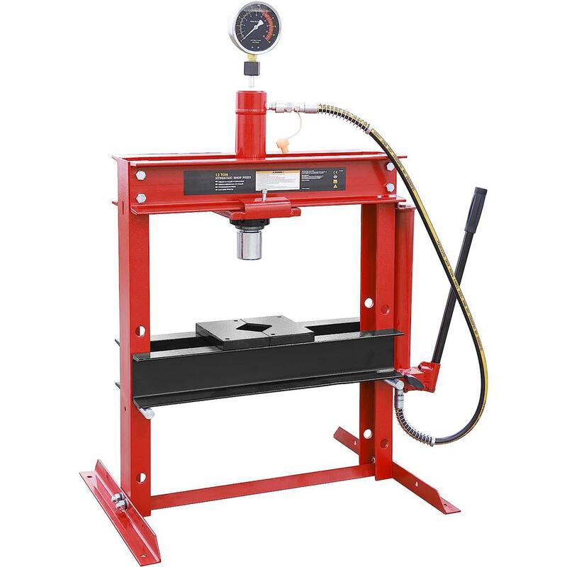Big Red 12-Ton Low-Profile Shop Press with Stamping Plates - ATY12001R
