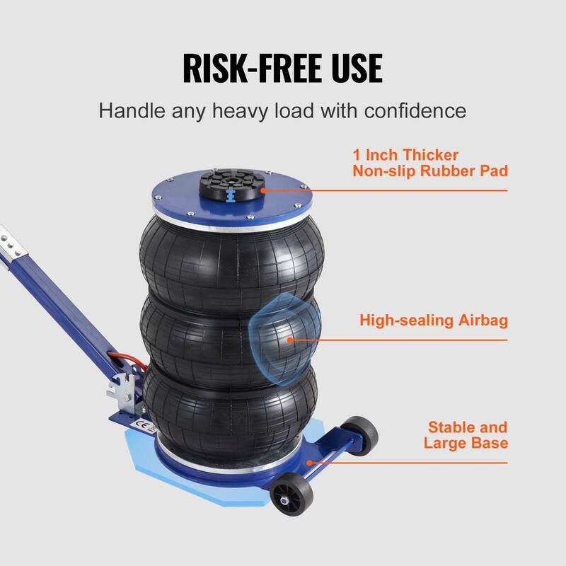 VEVOR Air Jack, 5 Ton/11000 lbs. Triple Bag Air Jack, Airbag Jack, Lift up to 18.5 in., 3-5 s Fast Lifting Pneumatic Jack - QNQJDDBSZB5T64PKJV0-0726