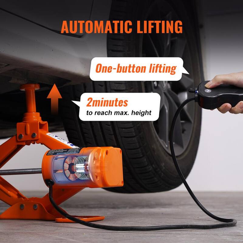 VEVOR 3-Ton 6600 lbs. Electric Scissor Jack Car Floor Jack 12-Volt Lift Up To 16.5 in. H with Remote Control Impact Wrench - DDJSQJDTJDDD3GJPZV9