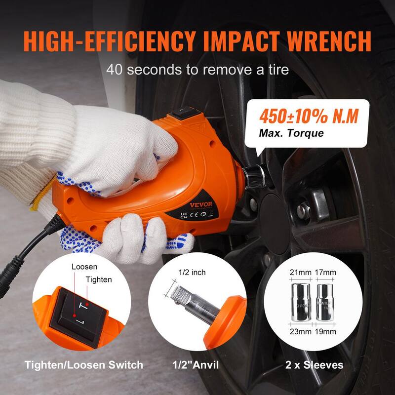 VEVOR 3-Ton 6600 lbs. Electric Scissor Jack Car Floor Jack 12-Volt Lift Up To 16.5 in. H with Remote Control Impact Wrench - DDJSQJDTJDDD3GJPZV9
