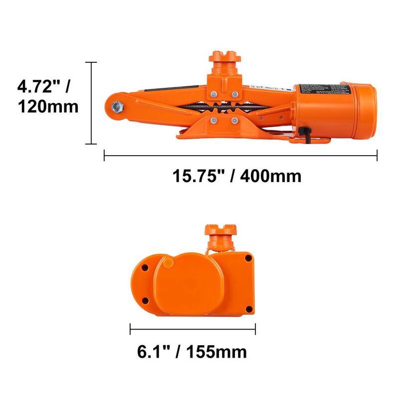 VEVOR 3-Ton 6600 lbs. Electric Scissor Jack Car Floor Jack 12-Volt Lift Up To 16.5 in. H with Remote Control Impact Wrench - DDJSQJDTJDDD3GJPZV9