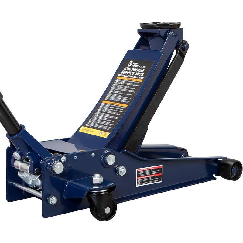 TCE 3-Ton Low-Profile Floor Jack with Dual Piston Speedy Lift, Blue - ATZ830026XU
