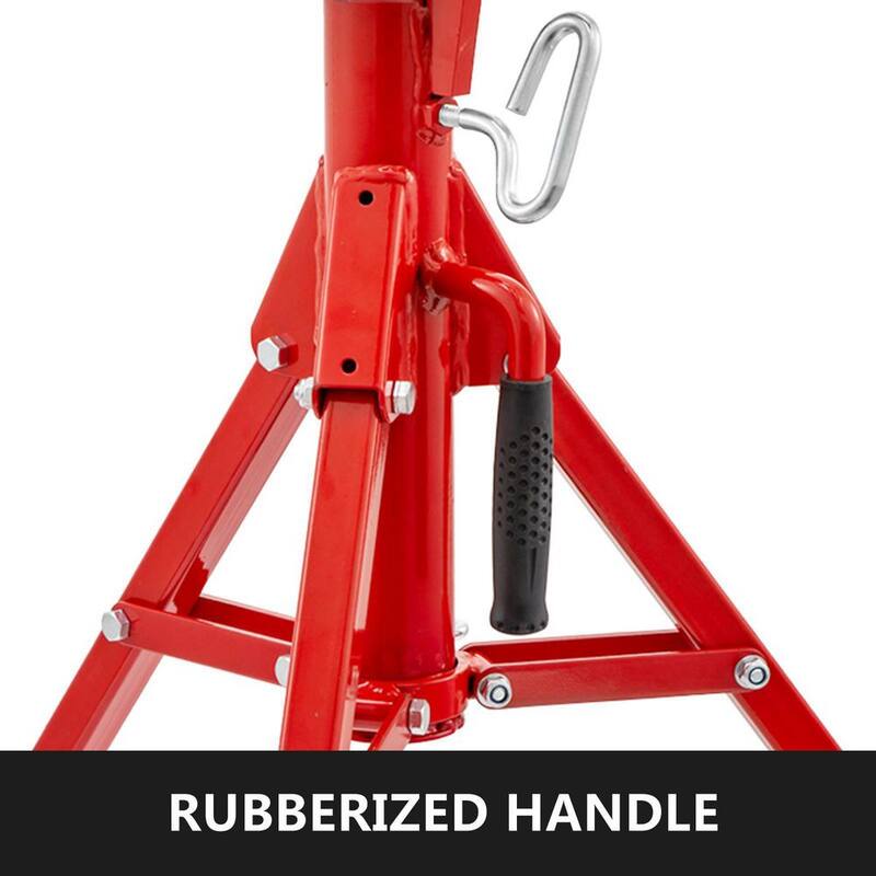 VEVOR V-Head Pipe Jack Stand 20 in. to 37 in. Height Welding Pipe Stand 1500 lbs. Load 1107C with 2-Ball Transfer Foldable Leg - JJ1107C2YTGJVX001V0