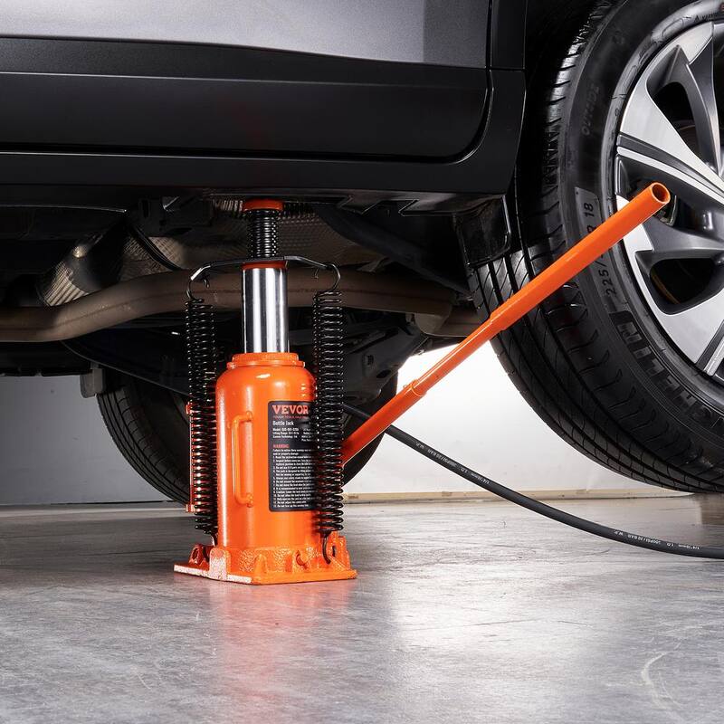 VEVOR Air Hydraulic Bottle Jack, 20 Ton/40,000 lbs. All Welded Bottle Jack, 10.4 in. -19.7 in. Lifting Range, Manual Handle - P20T10420INCHKRBMV0-0702