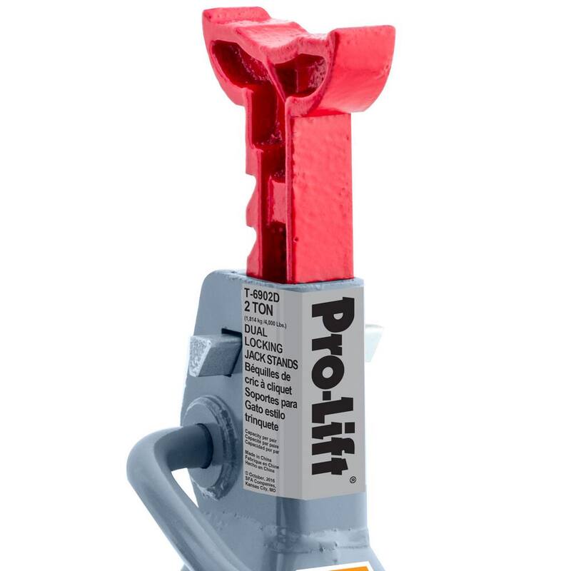 Pro-Lift 2-Ton Double Pin Jack Stands Pair - T-6902D